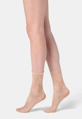 Sheer Lace Effect Socks Ethereal 20 - Rosy Beige 8 - Cosmetic 8 | Oroblù