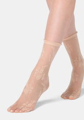 Sheer Lace Effect Socks Ethereal 20 - Rosy Beige 8 - Cosmetic 8 | Oroblù