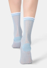 Short Openwork Cotton Mesh Socks - Sky Blue - Sky | Oroblù