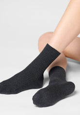 Ribbed Organic Cotton Socks - Grey Melange - Grey melange | Oroblù