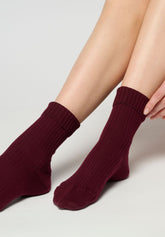 Chaussette Côtelée en Coton Bio - Bordeaux 11 - Bordeaux 11 | Oroblù