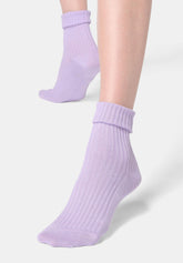 Ribbed Organic Cotton Socks - Lilac - Lilac | Oroblù