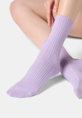 Ribbed Organic Cotton Socks - Lilac - Lilac | Oroblù