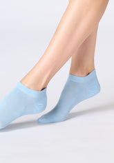 Lyocell Sneakers Socks Perfect Comfort Soft Cuff - Sky Blue - Sky | Oroblù