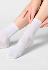 Ankle Socks in Lyocell and Shiny Lamé - Silver - Silver | Oroblù