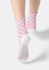 Socquette en coton motif petites fleurs Tiny Bloom - Rose Pivoine - Peony | Oroblù