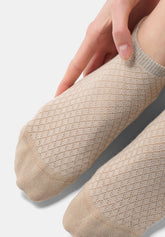 Socquette sneakers en coton motif jacquard Little Texture - Sable - Sand | Oroblù