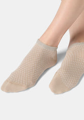 Socquette sneakers en coton motif jacquard Little Texture - Sable - Sand | Oroblù