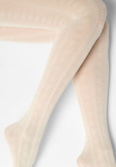 Strumpfhose aus weichem Lyocell Texture Grace - Wollweiß - Wool | Oroblù