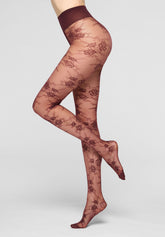 Collant semi-Velato Floreale Pure Lace 20 - Bordeaux 11 - Bordeaux 11 | Oroblù