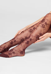 Collant semi-Velato Floreale Pure Lace 20 - Bordeaux 11 - Bordeaux 11 | Oroblù