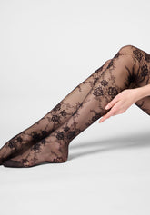 Collant semi-Velato Floreale Pure Lace 20 - Nero - Black | Oroblù