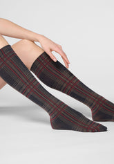 Blickdichter Kniestrumpf Scottish Flair 60 - Schwarz - Black | Oroblù