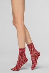Calzino Corto Color Lines - Rosso Intenso - Deep red | Oroblù