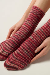Calzino Corto Color Lines - Rosso Intenso - Deep red | Oroblù