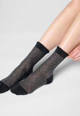 Calzino Corto Bloom Knit - Grigio Melange - Grey melange | Oroblù