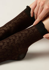 Calzino Corto Bloom Knit - Cioccolato - Chocolate | Oroblù