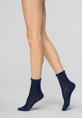 Short Socks Bloom Knit - Blue - Blue | Oroblù