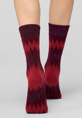 Calzino Corto Velvet Tweed - Rosso Intenso - Deep red | Oroblù
