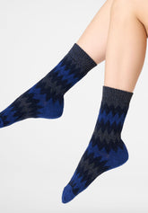 Calzino Corto Velvet Tweed - Blu Marino 2 - Marine 2 | Oroblù