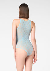 Body a Rete con Motivo Floreale Rosy Net - Azzurro Cielo 8 - Sky 8 | Oroblù