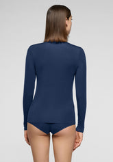 Maglia Dolcevita Manica Lunga in Modal Elasticizzato Perfect Line - Blu Marino 2 - Marine 2 | Oroblù