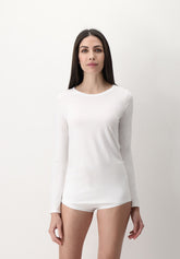 Maglia Manica Lunga in Cotone e Modal Perfect Line Cotton - Bianco - White | Oroblù