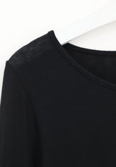 Maglia Manica Lunga in Micromodal e Cashmere Perfect Cashmere - Nero - Black | Oroblù