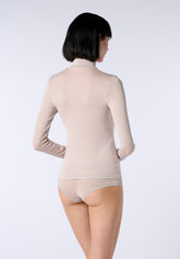 Maglia Dolcevita Manica Lunga in Micromodal e Cashmere Perfect Cashmere - Beige - Beige | Oroblù