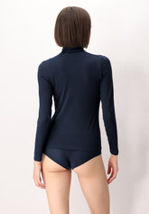 Maglia Dolcevita Manica Lunga in Micromodal e Cashmere Perfect Cashmere - Blu - Blue | Oroblù