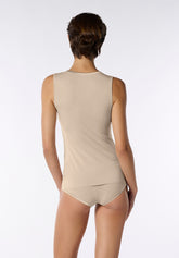 Top Spalla Larga in Cotone e Modal Perfect Line Cotton - Sabbia - Sand | Oroblù