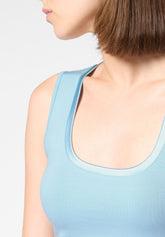 Perfect-Line-Coton-et-Modal-Top--epaules-larges-Coton - Bleu Ciel 8 - Sky 8 | Oroblù