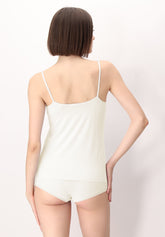 Thin Shoulder Tank Top in Stretch Modal Perfect Line - Ivory - Ivory | Oroblù