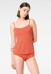 Perfect LineSlim Fit Modal Stretch Tank Top - Mandarin Orange 9 - Mandarin 9 | Oroblù