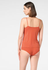 Perfect LineSlim Fit Modal Stretch Tank Top - Mandarin Orange 9 - Mandarin 9 | Oroblù