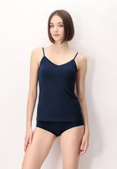 Top Spalla Sottile in Cotone e Modal Perfect Line Cotton - Blu - Blue | Oroblù