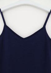 Perfect-Line-Coton-et-Modal-Top--epaules-fines-Coton - Bleu - Blue | Oroblù