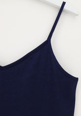 Perfect-Line-Coton-et-Modal-Top--epaules-fines-Coton - Bleu - Blue | Oroblù
