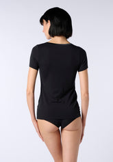 Maglia Manica Corta in Cotone e Modal Perfect Line Cotton - Nero - Black | Oroblù