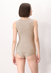 Top Spalla Larga in Micromodal e Cashmere Perfect Line Cashmere - Beige - Beige | Oroblù