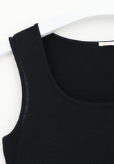 Perfect Line Cashmere Wide Shoulder Top - Black - Black | Oroblù