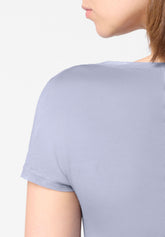Maglia Manica Corta Scollo Tondo in Modal Elasticizzato Perfect Line Modal - Azzurro Grigio - Crystal grey | Oroblù