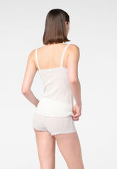 Thin Strap Tank Top in Mercerized Cotton Luxe - White - White | Oroblù