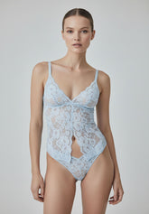 Top in Pizzo Elasticizzato Lacewear - Azzurro - Baby blue | Oroblù