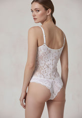 Top in Pizzo Elasticizzato Lacewear - Beige Seta - Silk | Oroblù
