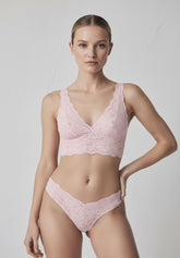 Brasilian Slip aus elastischer Spitze Lacewear - Pfingstrosen-Rosa - Peony | Oroblù