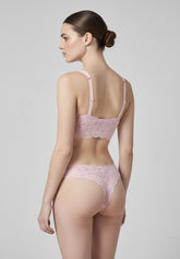 Brasilian Slip aus elastischer Spitze Lacewear - Pfingstrosen-Rosa - Peony | Oroblù