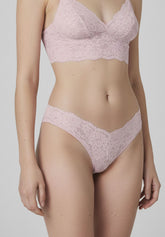 Brasilian Slip aus elastischer Spitze Lacewear - Pfingstrosen-Rosa - Peony | Oroblù