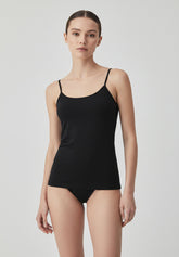 Canotta con Spallino Sottile Senza Cuciture Dolcevita - Nero - Black | Oroblù