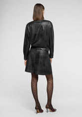 Minigonna in ecopelle effetto Vintage Ecoleather - Nero - Black | Oroblù